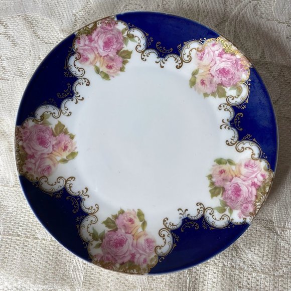 ROSENTHAL Bavaria "Tristan" Salad Plate -Hand Painted, Isolde Roses, Gold Scroll - Picture 1 of 6